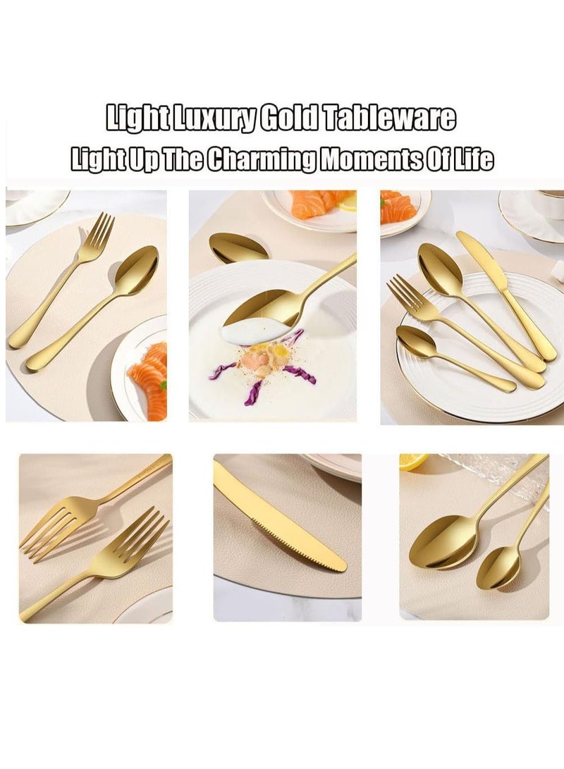 عام طقم أدوات مائدة ذهبية، طقم أدوات مائدة من الفولاذ المقاوم للصدأ 24 قطعة، سكين غربي فاخر، طقم شوكة وملعقة، طقم أدوات مطقم أدوات مائدة ذهبية، طقم أدوات مائدة من الفولاذ المقاوم للصدأ 24 قطعة، سكين غربي فاخر، طقم شوكة وملعقة، طقم أدوات مائدة منزلية لحفلات الزفاف، ذهبيائدة منزلية لحفلات الزفاف، ذهبي - Image 5