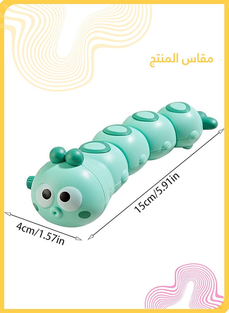 شي آند ليتل لعبة كاتربيلر خضراء واحدة، دودة قياس لطيفة تعمل باللف للأطفال الصغار، لعبة زحف آلية للأطفال، هيكل متين من مادة ABS، هدية مثالية لحفلات ما قبل المدرسة (أخضر) - Image 3