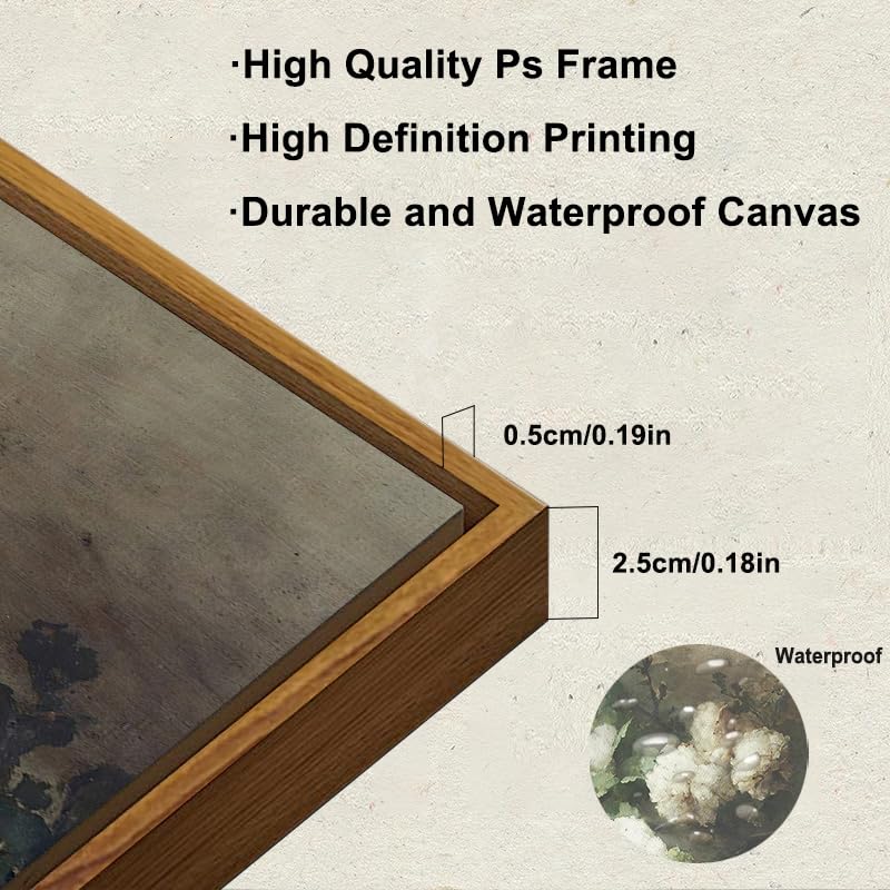 KBKBART خمر الزهرة جدار الفن مؤطرة صور زهرة بيضاء ديكور جمالية خمر الحمام الزهور القماشية الطلاء ديكور الجرف ديكور قماش الجدار المطبوعات لغرفة نوم (8 "" x10 "") - Image 2