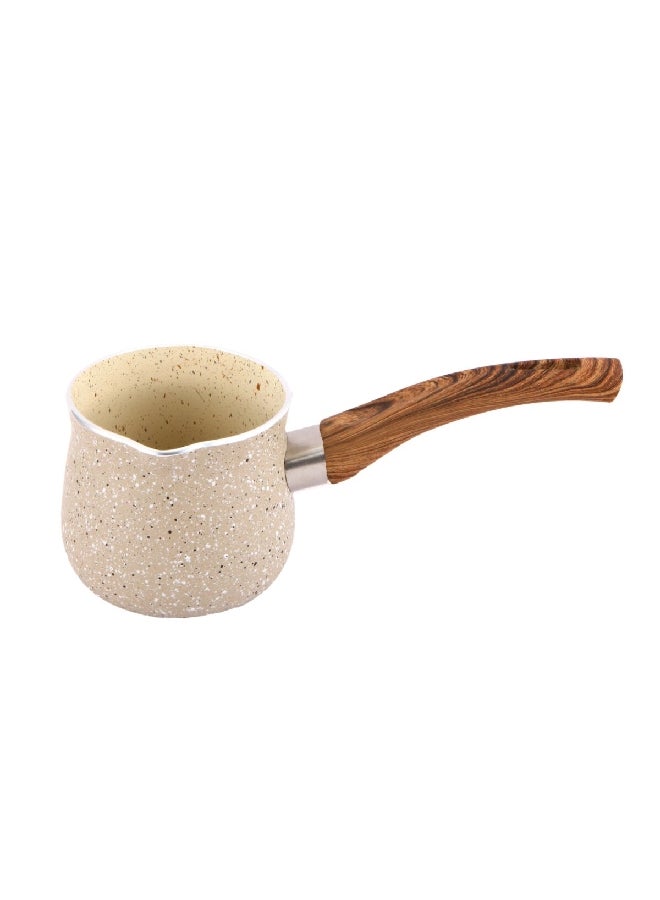 CWMM-9.5/CREAM  جهاز تسخين القهوة التركية جرانيت مزخرف كريمي وبني 9.5 سم