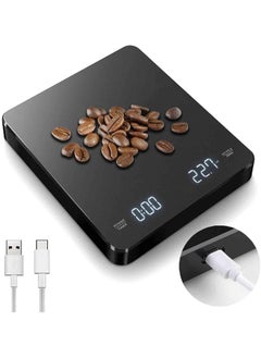Halamine Digital Coffee Scale with Smart LED Display and Auto Timer ，Gram Scale,accurate scale，3kg/0.1g Precision Dual-Unit (oz/ml/g), Barista Tools for Brewing，Black  - Image 1