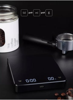 Halamine Digital Coffee Scale with Smart LED Display and Auto Timer ，Gram Scale,accurate scale，3kg/0.1g Precision Dual-Unit (oz/ml/g), Barista Tools for Brewing，Black  - Image 5