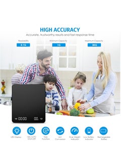 Halamine Digital Coffee Scale with Smart LED Display and Auto Timer ，Gram Scale,accurate scale，3kg/0.1g Precision Dual-Unit (oz/ml/g), Barista Tools for Brewing，Black  - Image 4