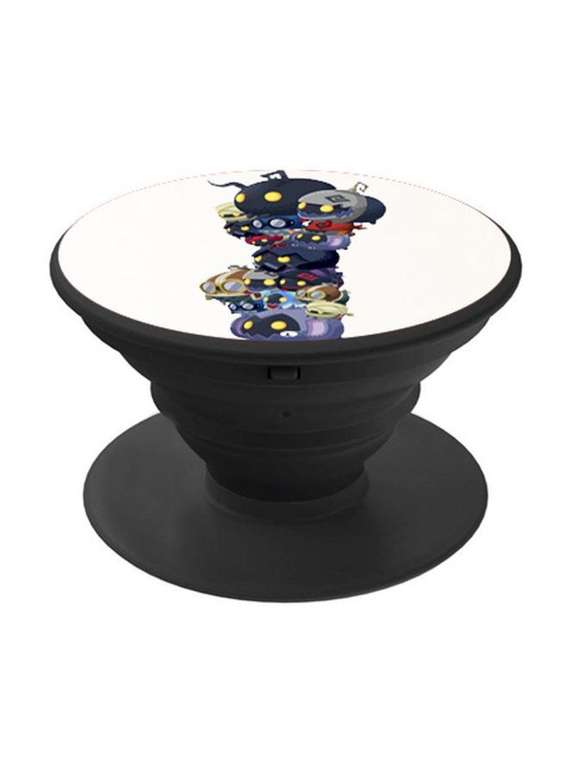 RKN Printed Pop Up Finger Grip Phone Holder Black/White/Blue - Image 2