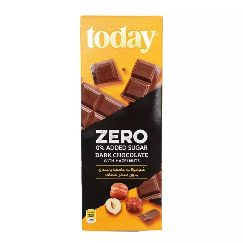 Today Zero Added Sugar Dark Chocolate with Hazelnuts- 65gms