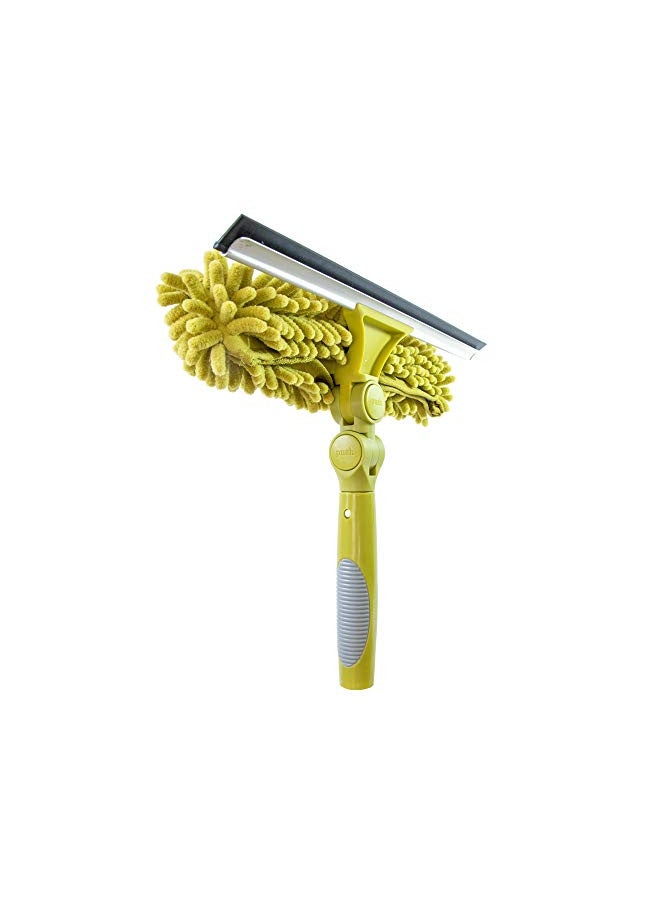 DocaPole Dual Pivot Window Squeegee and Scrubber Combo Attachment, 3 Squeegee Blades Included, Compatible with Any DocaPole