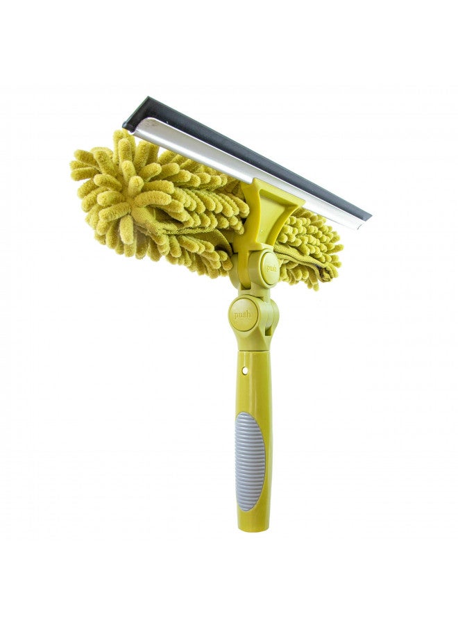 DocaPole Dual Pivot Window Squeegee and Scrubber Combo Attachment, 3 Squeegee Blades Included, Compatible with Any DocaPole