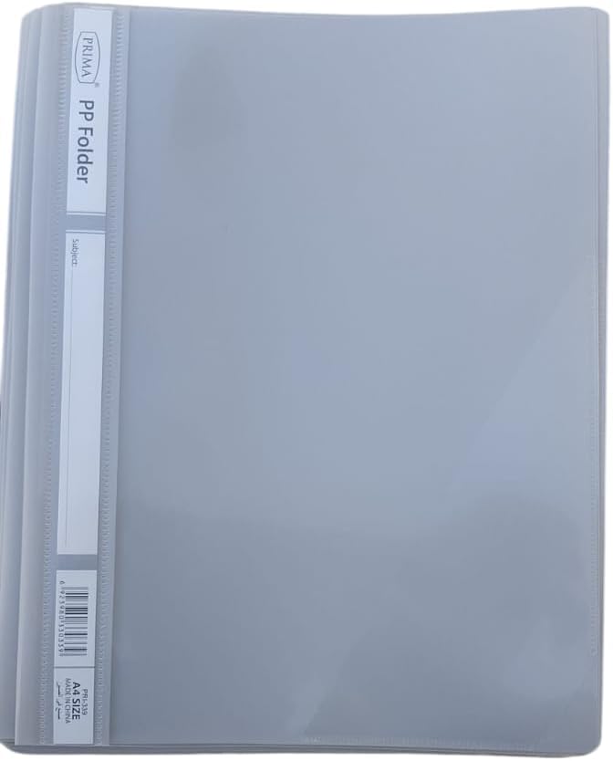 Clear File Folders A4 Size, 12-Pack, Assorted Colours (SILVER) - Image 1