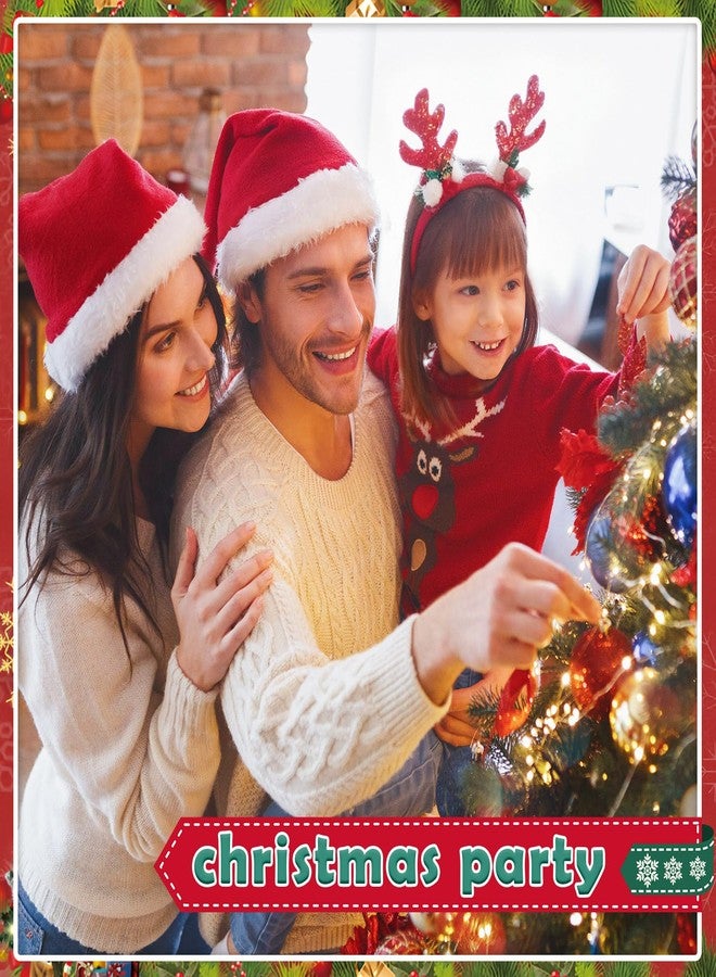 KaTiSeMo 10Pcs Santa hats bulk, Christmas Hat bulk for Adults, Gorros De Navidad for women and men, Classic Plush Fluffy for Xmas New Year Party Decorations - Image 5