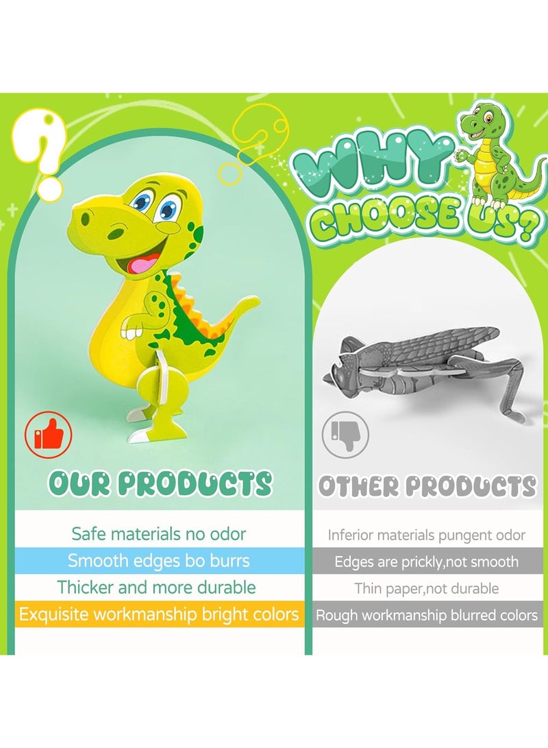 100PCS Educational 3D Cartoon Puzzle for Kids - Insects, Dinosaurs, Animals, Vehicles Themed 3D DIY Cardboards for Boys  Girls Gift Party Supplies - Image 4