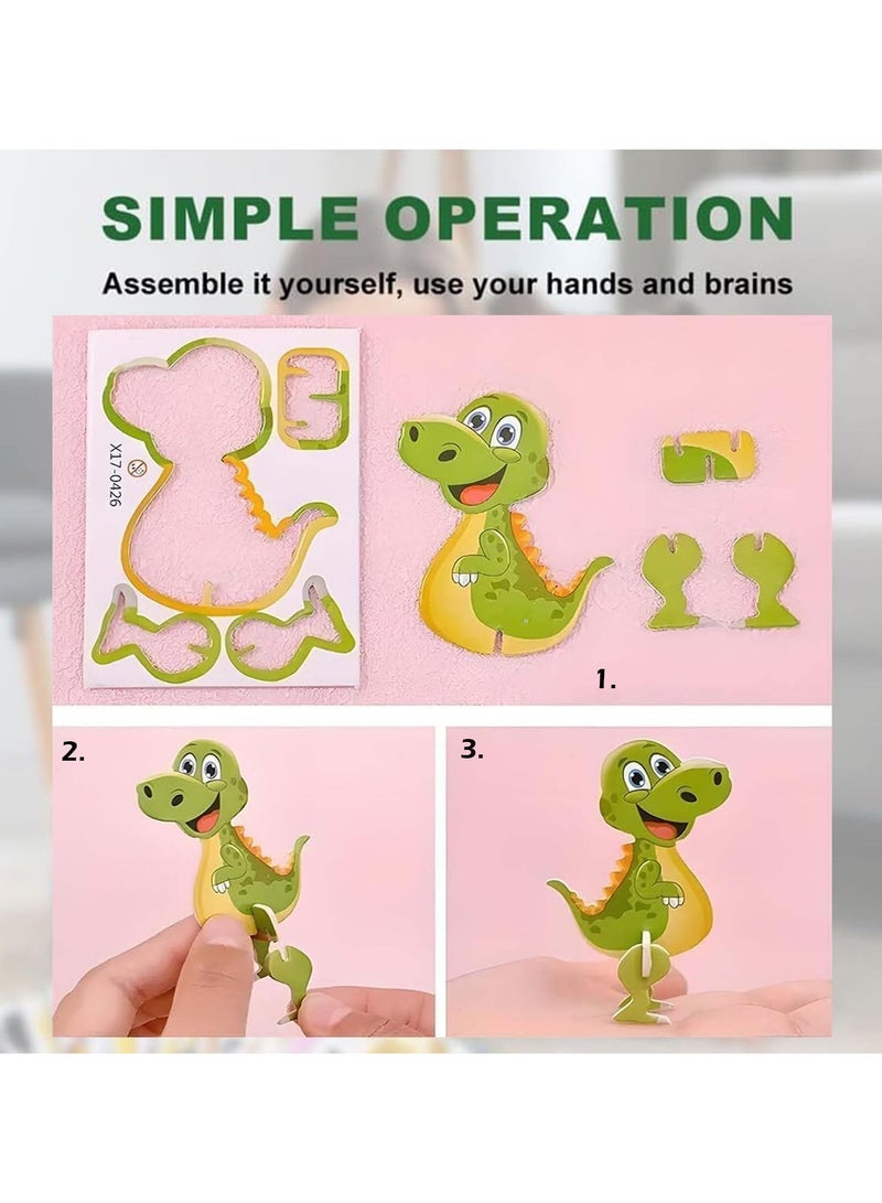 100PCS Educational 3D Cartoon Puzzle for Kids - Insects, Dinosaurs, Animals, Vehicles Themed 3D DIY Cardboards for Boys  Girls Gift Party Supplies - Image 3