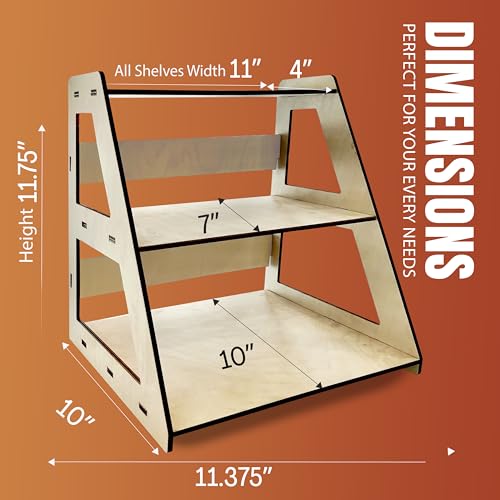 TORCHED DISPLAYS Torched 3-Tier Retail Table Display Stand with Shelves for Products - Portable | 3 Step Riser Display Rack for Retail Table Top, Counter Top, Craft Shows, Farmers Market | Showcase for Jewelry - Image 5