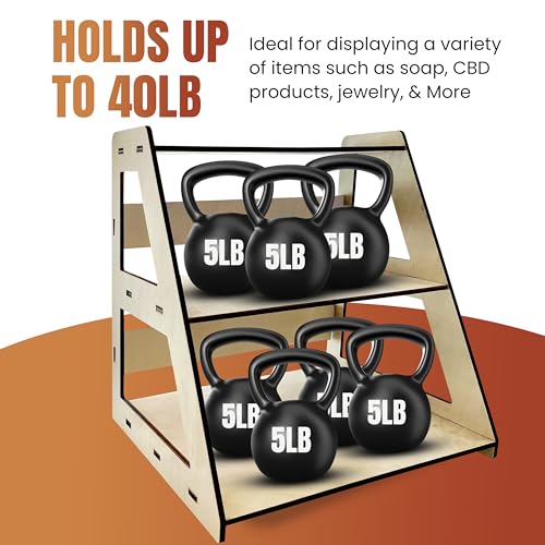 TORCHED DISPLAYS Torched 3-Tier Retail Table Display Stand with Shelves for Products - Portable | 3 Step Riser Display Rack for Retail Table Top, Counter Top, Craft Shows, Farmers Market | Showcase for Jewelry - Image 4
