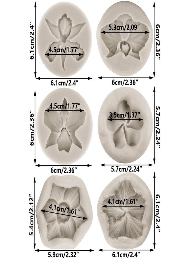 Sijiangmold Flower Blossom Silicone Mold Hibiscus Orchid Flower Fondant Molds Plumeria Flower Candy Mold For Cake Decorating Cupcake Topper Candy Chocolate Gum Paste Set Of 6 - Image 2