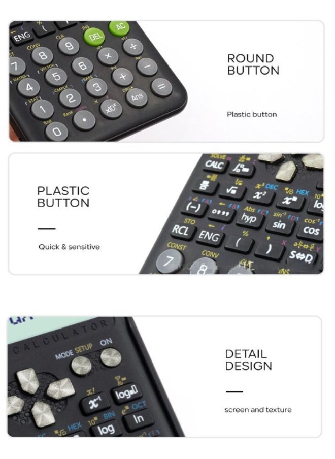 Super ZYouth - Scientific Calculator fx-991ES Plus, LED Screen Text Display,  Dot Matrix  Scientific Calculator, Black - Image 1