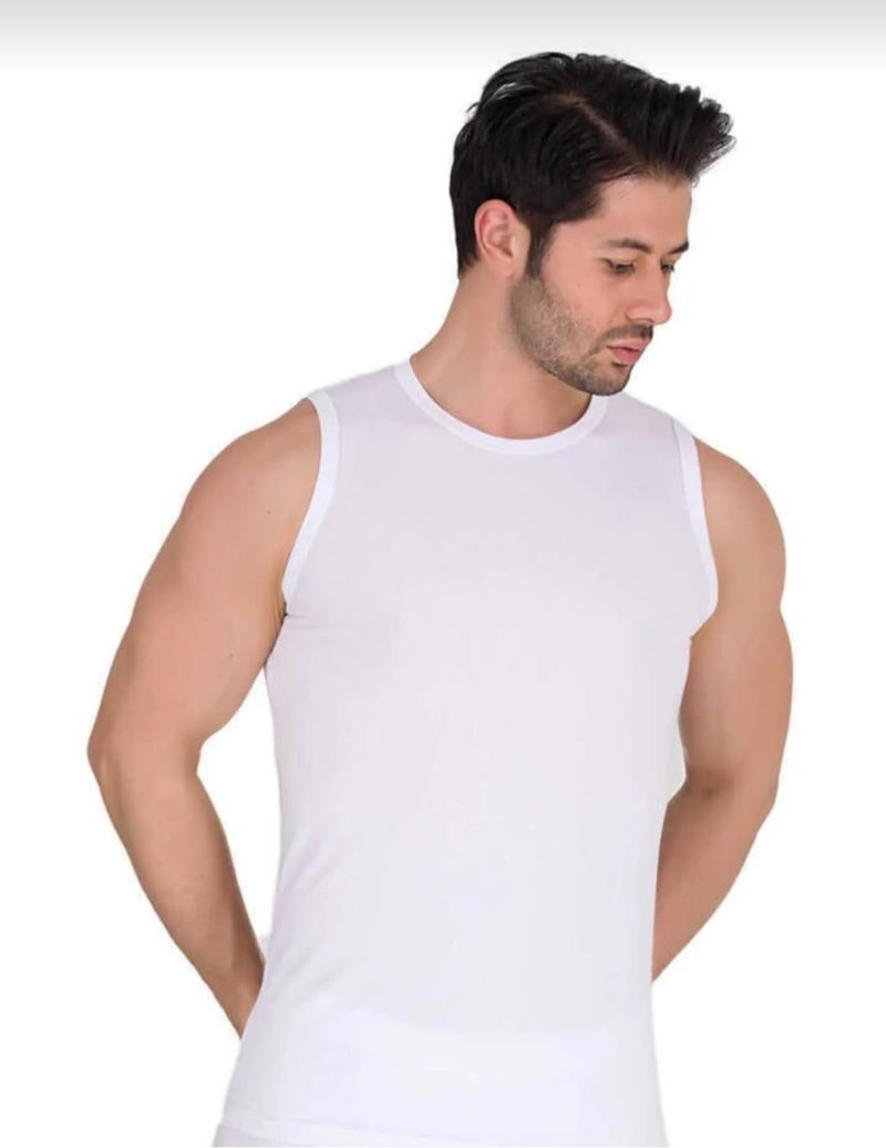 Berrak 1026 Men's Jersey Lycra Sleeveless Crew Neck Undershirt 12 Pieces 