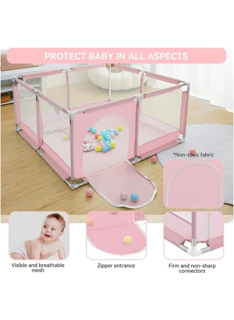 Modular and safe indoor play area for children – comfortable mesh design in pink - Image 3