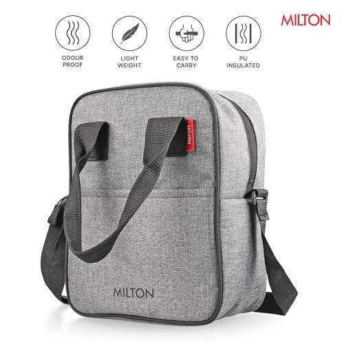 MILTON Mod Lunch Bag I Insulated Tiffin Bag for Office for Men, Women I Eco Friendly, Spacious, Durable I 1.8 L I Grey - Image 2