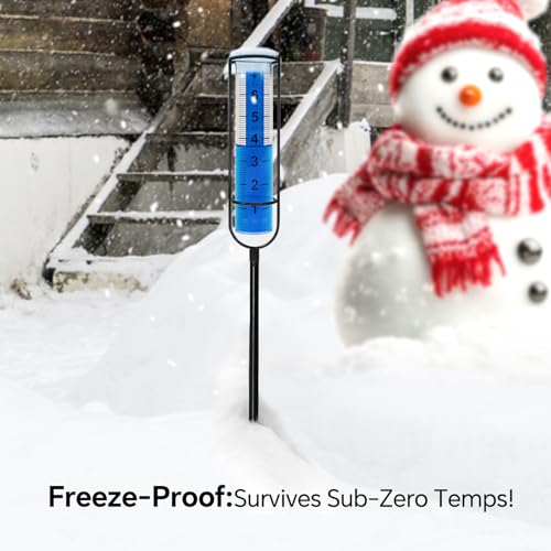 Cracrab Rain Gauge Outdoor for Yard, Heavy Duty Rain Guage Gage Freeze Proof Best Rated, Large Plastic Water Gauge with Floating Duck and Ball, Playful & Accurate - Image 3