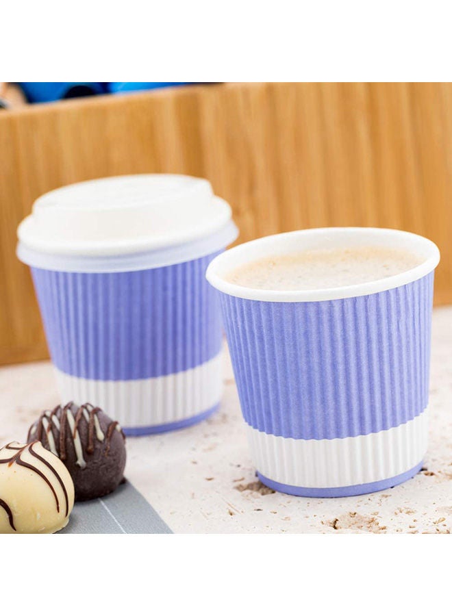 Restaurantware 4 Ounce Ripple Insulated Coffee Cups, 500 Double Wall Corrugated Light Purple Paper Tumblers, Leakproof, Non-Slip Design, Recyclable, Ribbed Surface, Matching Lids Sold Separately - Image 5