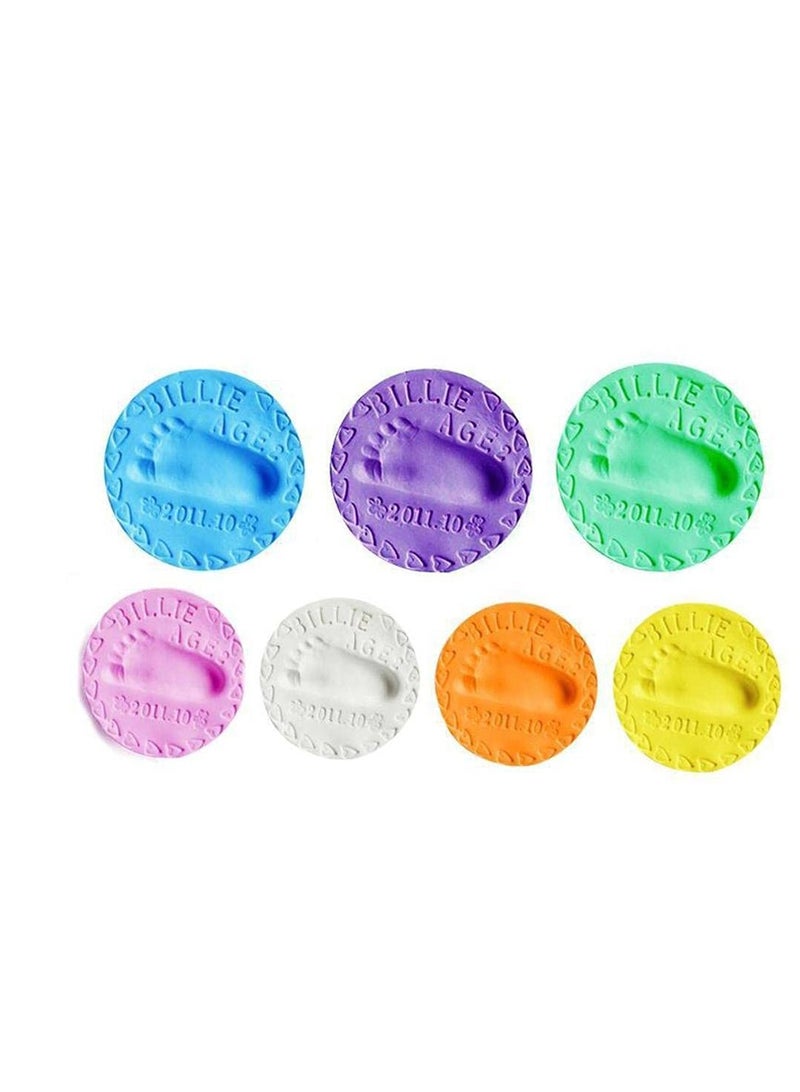 Newborn Handprint and Footprint Clay Kit, 14 Pcs Keepsake Set, Easy Air Dry Soft Clay, 7 Vibrant Colors for Cherished Memories - Image 2