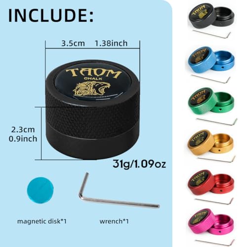 YEUEK TAOM Pool Chalk Holder Round Shaped Practical Tool Billiards Accessories Magnetic Mini Chalk Tip Case Container Round Box Billiards - Image 2