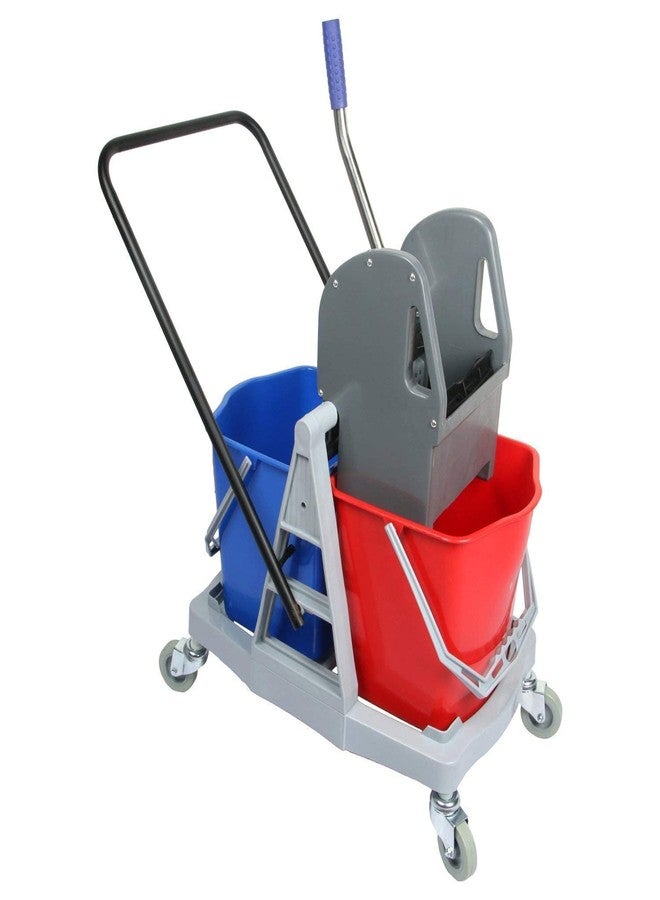 SHIVIS HDPE Plastic Bucket Mop Winger Trolley System For Hospital Cleaning | Double Bucket Mop 40 Ltr, Multicolor - Image 5