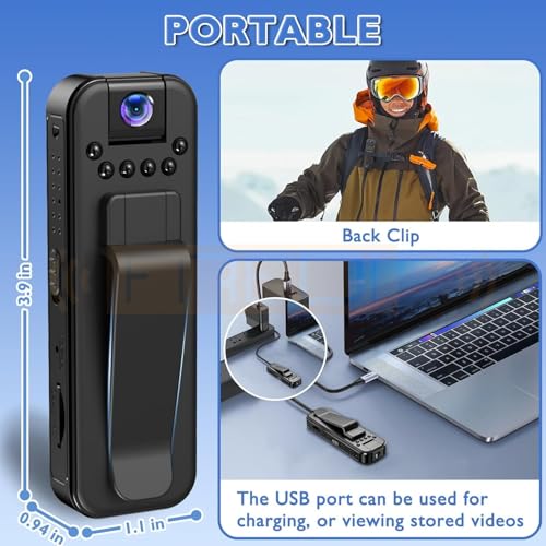 FREDI HD PLUS Non WiFi Body Camera 1080P HD | Wearable Clip On Body Cam with Audio Video Recording | Portable Pocket Camera for Security Guard Personal Use | Loop Recording Indoor Outdoor - Image 2