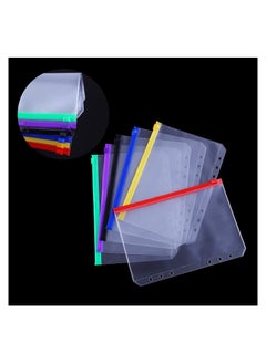 Excefore 12 Pcs Binder Pockets A5 Size 6 Holes Zipper Binder Pouch Folders for 6 Ring Notebook Binder Loose Leaf Bags, Waterproof PVC Pouch Document Filing Bags, Multicolor  - Image 4