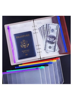Excefore 12 Pcs Binder Pockets A5 Size 6 Holes Zipper Binder Pouch Folders for 6 Ring Notebook Binder Loose Leaf Bags, Waterproof PVC Pouch Document Filing Bags, Multicolor  - Image 5