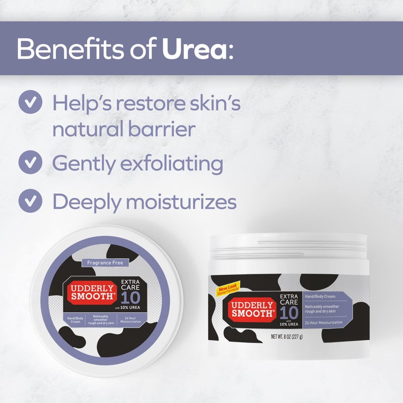 Udderly Smooth Extra Care 10 Hand/Body Deep Moisturizing Cream with 10% Urea, Unscented, 8 Ounce (Pack of 2) - Image 5