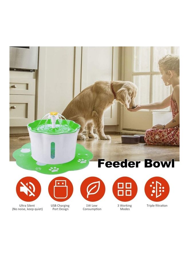 NIBEMINENT Automatic Pet Drinking Water Fountain White/Green - Image 2