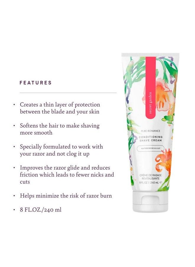 pure romance - Coochy Cream Conditioning Scented Shave Cream Shaving Cream For Women To Experience Their Smoothest Bikini Area Legs And Underarms Secret Garden - Image 1
