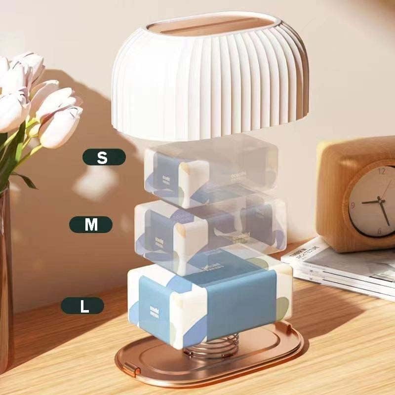 Hidak Toilet Paper Dispenser Plastic Desk Tissue Paper organizer Striped Design Tissue Box Home Living Room Creative Paper Spring Rectangular Plastic Tissue Box Holder - Image 2
