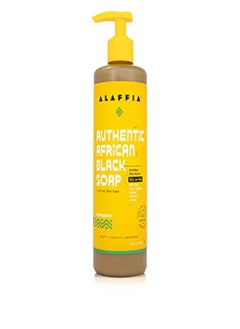 Alaffia Authentic African Black Soap All-In-One, Multi-Purpose Face And Body Cleanser, Shampoo & Shaving Aid, Perfect For All Skin Types, Fair Trade Shea Butter, Peppermint, 16 Fl Oz  - Image 1