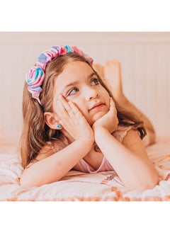 FROG SAC 2 Tie Dye Headbands For Girls Satin Rosette Head Band For Kids Ruched Headband Hair Accessories Dressy Girl Hair Bands For Children  - Image 3