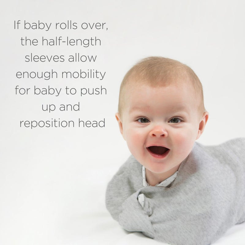 SwaddleDesigns Transitional Swaddle Sack, Arms Up Half-Length Sleeves & Mitten Cuffs, Swaddle for Newborn Transition to Baby Sleep Sack Wearable Blanket, 3-6 Month, 14-21 lb, Heathered Gray Stripes - Image 4