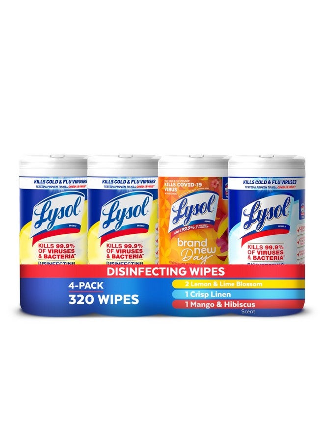 Lysol Disinfecting Wipes Bundle, Home Apartment Dorm Room Essentials and Cleaning Supplies, All Purpose Cleaner, Multi-surface Cleaning Wipes, Multi-Scent Sanitizing Wipes Bundle, 80 Count (4pk) - Image 1