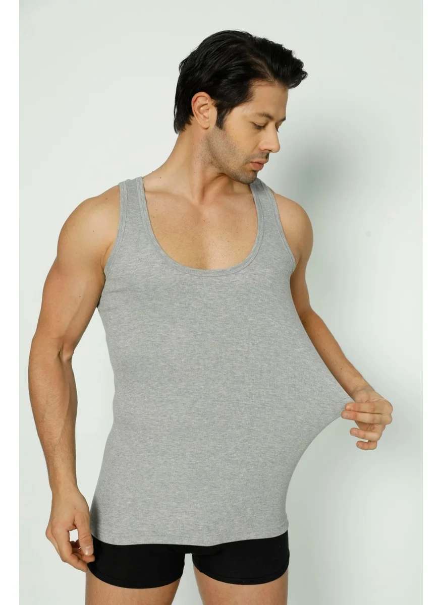 Arma Yıldız Men's Grey Ribbed Camisole Undershirt