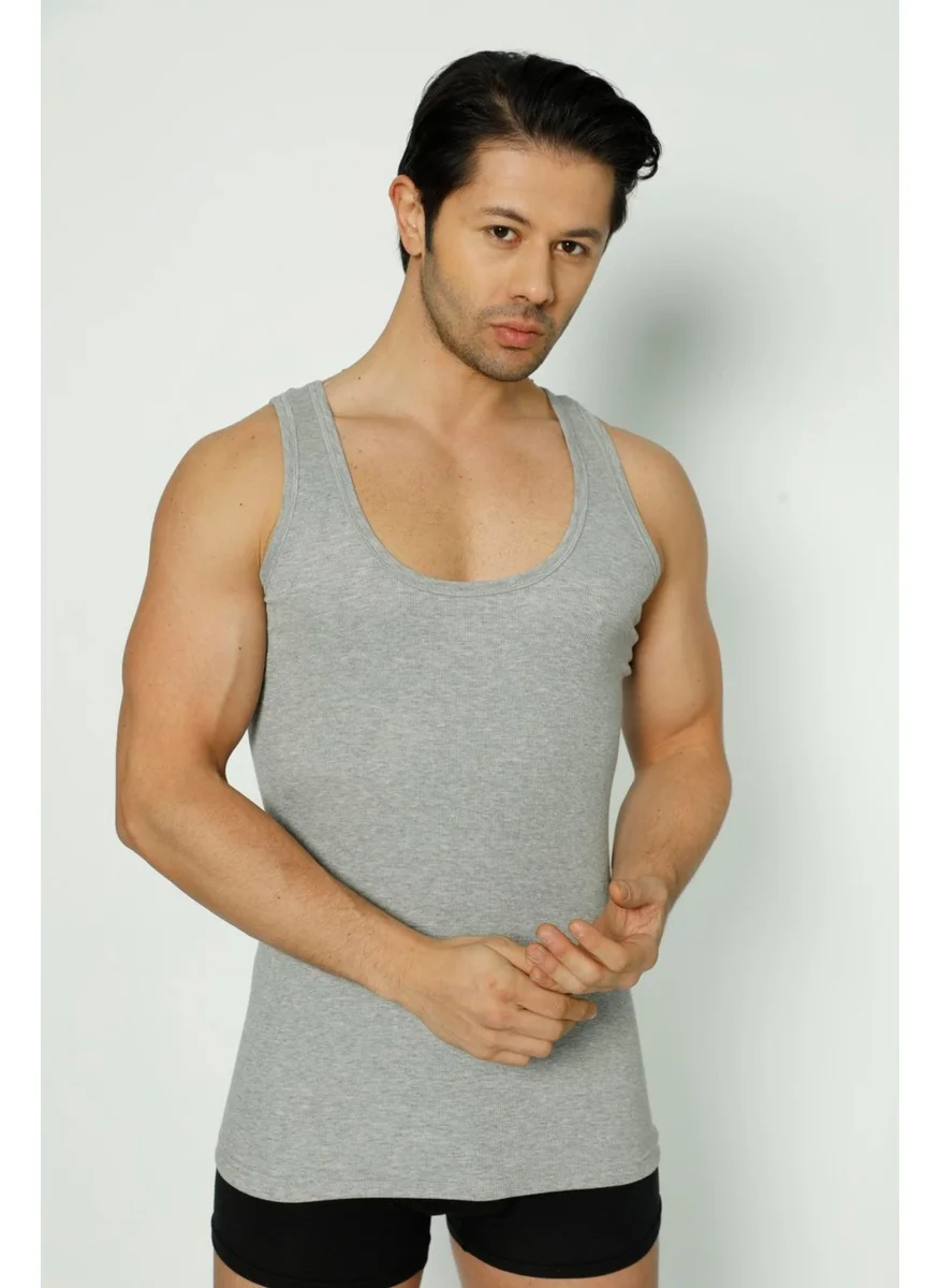 Arma Yıldız Men's Grey Ribbed Camisole Undershirt