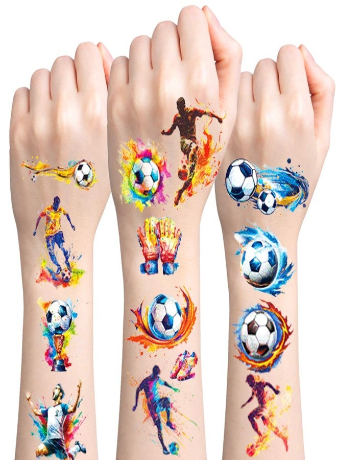 VICDUEKG 118 PCS Soccer Temporary Tattoos for Men Women, Soccer Party Favors Supplies Sports Themed Birthday Party Decorations Gifts, Tattoos Stickers for Family Party - Image 1