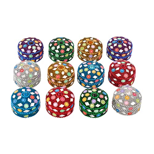 Craftam Aluminum Lakh Sindoor Boxe, Kumkum Box Bharani Wedding Return Gifts (Set of 12), Round - Image 3
