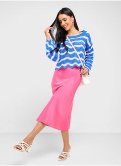 Ginger Satin Column Midi Skirt  - Image 1