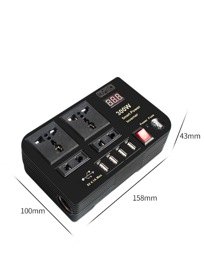 BYGD USB Port 300W DC 12V to AC 220V Car Power Inverter Auto Charger Converter Adapter - Image 1