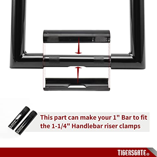TIGERSGATE Chrome Handlebar Riser Adapter handlebar shim changing mounting diameter from 1 to 1.25 inch for Harley Dyna Road Glide Road King - Image 4