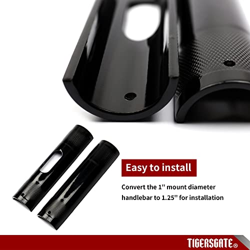 TIGERSGATE Chrome Handlebar Riser Adapter handlebar shim changing mounting diameter from 1 to 1.25 inch for Harley Dyna Road Glide Road King - Image 5
