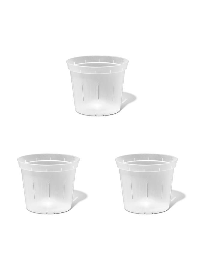 rePotme 6 inch Slotted Plant Pot for Orchids, Succulents, Houseplants - 3 Pack - Crystal Clear - Image 2