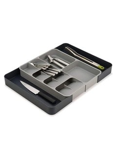 TYCOM Kitchen Drawer Organizer and Silverware Organizer, Adjustable Cutlery Tray, Utensil Holder for Silverware, Flatware, Knives in Kitchen, Bedroom, Living Room （Plastic Grey）  - Image 5