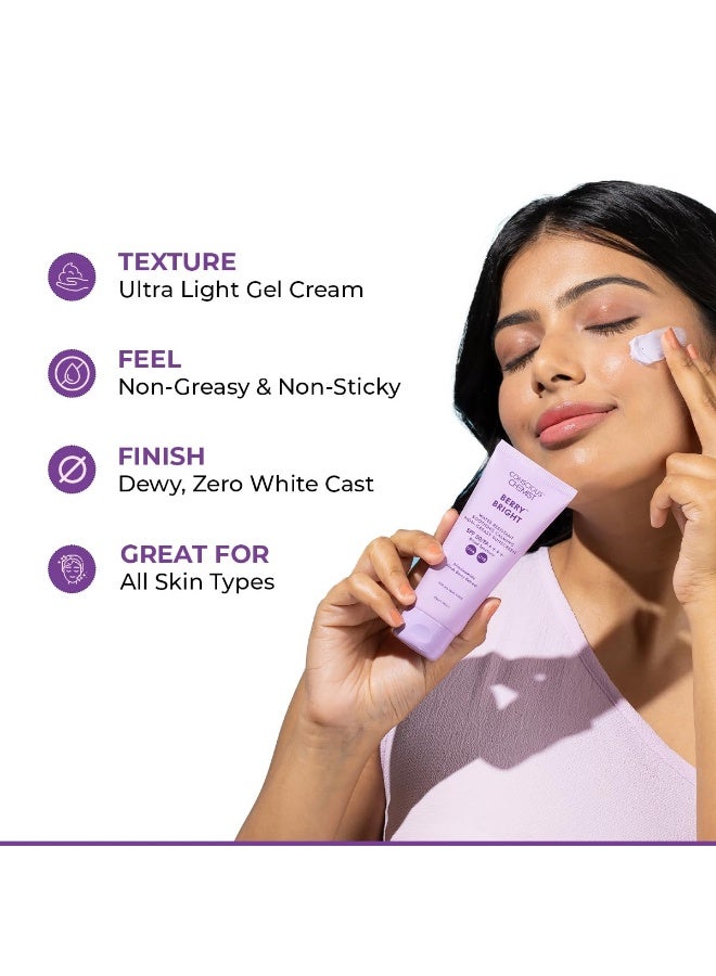Conscious Chemist® Sunscreen SPF 50 PA++++ | 50g | Sunscreen for Oily Skin, Gel Sunscreen, Niacinamide with Black Berry Extract, Hybrid Lightweight, All Skin Types - Berry Bright - Image 3