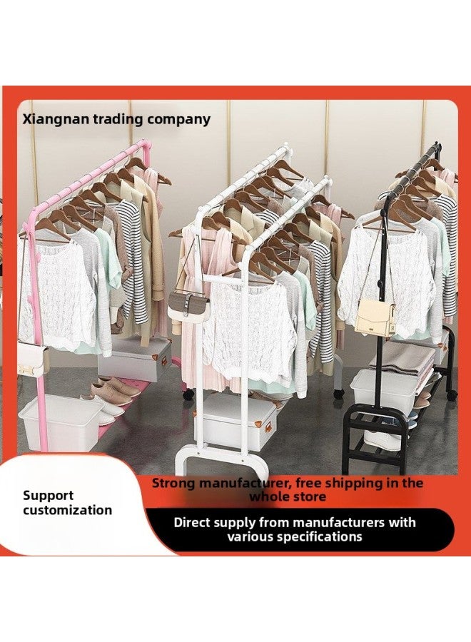 Bold Hanger Floor Drying Rack Household Indoor Folding Vertical Clothes Shelf Simple Wardrobe Storage-Colour:White  90cm Long Arched Style  - Image 2